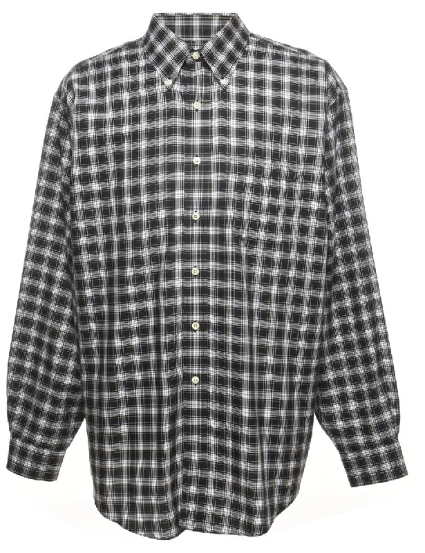 Relaxed Clothing Brooks Brothers Checked Black Shirt - XL
