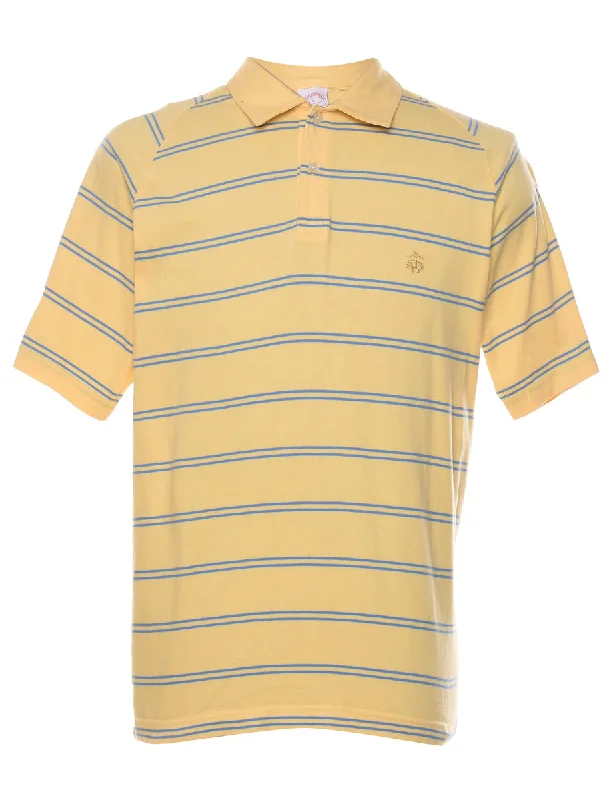 Effortless Wear Brooks Brothers Yellow Striped Polo Shirt - L