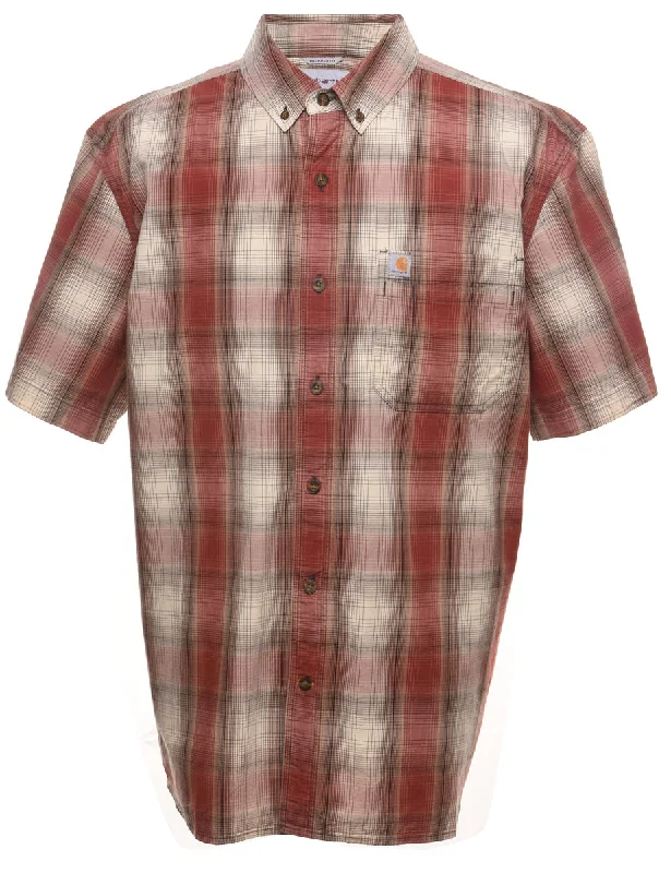 Relaxed Fashion Carhartt Checked Beige & Off-White Shirt - XL