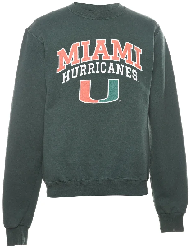 Unique Fashion Champion Miami Hurricanes Printed Sweatshirt - S