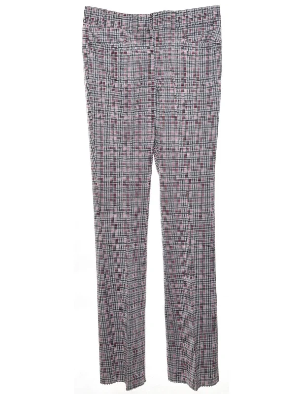 Retro Fashion Dogtooth Checks Trousers - W38 L38
