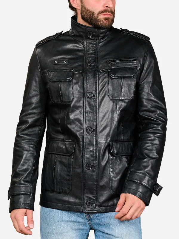 Dylan Black Sheepskin Leather Jacket