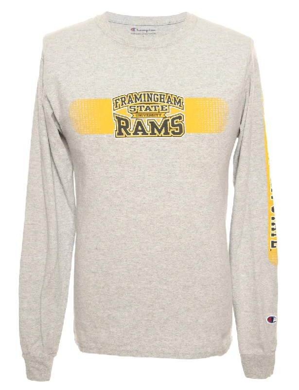 Elegant And Casual Framingham State University  Champion Printed T-shirt - S