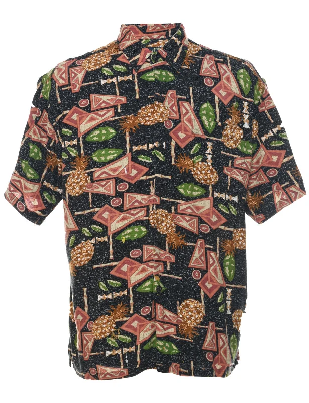 Free And Comfortable Fruit Print Hawaiian Shirt - L