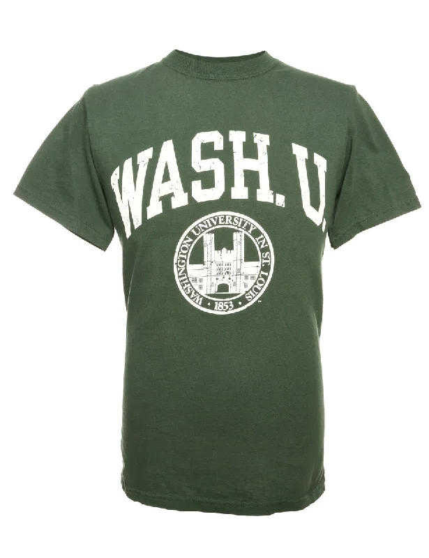 Eye-catching Personality Green Champion Printed T-shirt - S