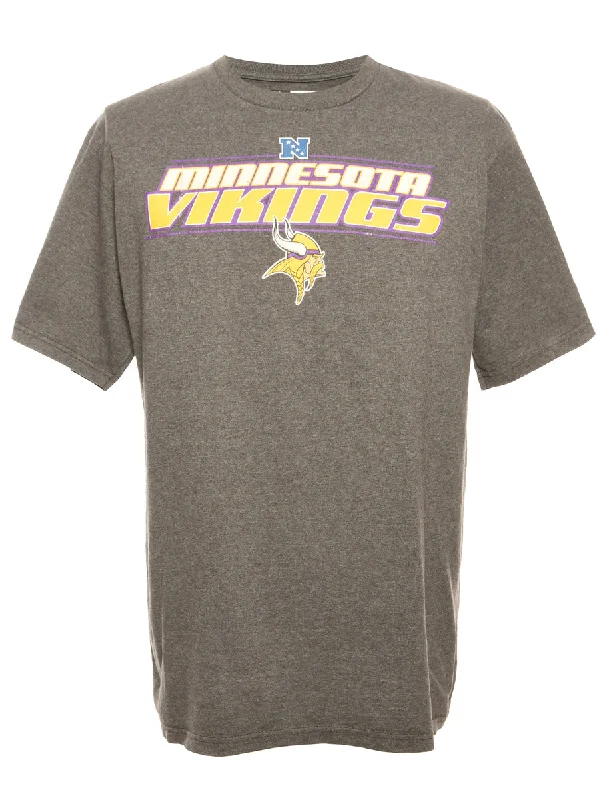 Stretch Design Grey Minnesota Vikings Football Sports T-shirt - M