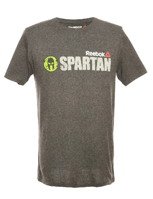 European And American Style Grey Reebok Spartan Printed T-shirt - M