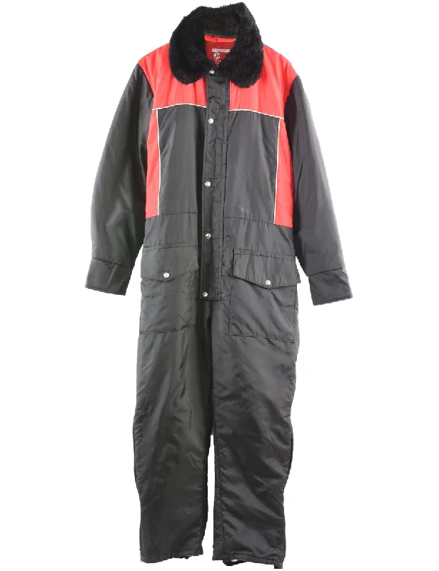 Body Design JC Penney Black & Red 1970s Ski Suit - L