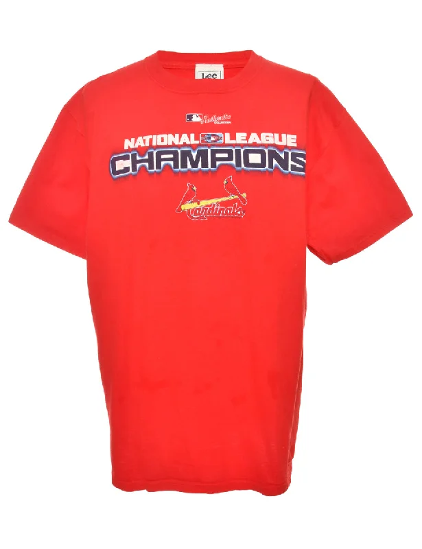 Lively And Youthful Lee MLB Red Sports T-shirt - XL