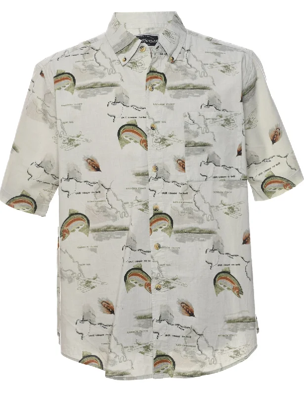 Sports And Leisure Light Green Hawaiian Shirt - L