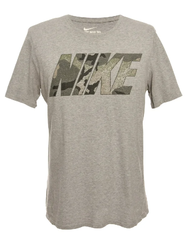 Urban Sense Light Grey Nike Printed T-shirt - M
