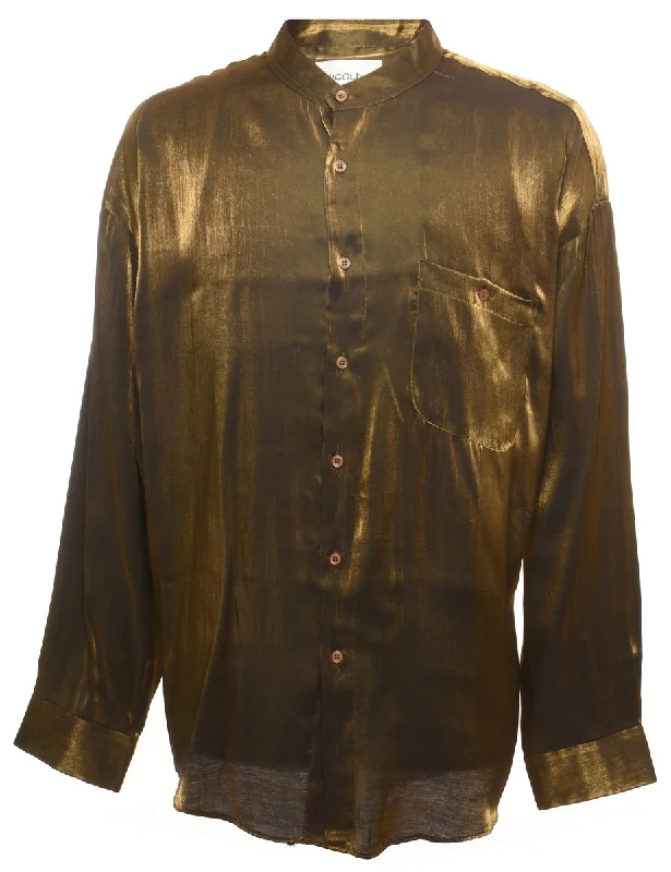 Comfortable Tops Metallic Olive Green Shirt - XL
