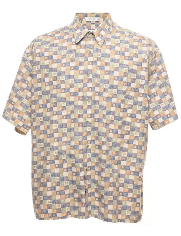 Casual Fit Wear Multi-colour Geometric Design Shirt - XL