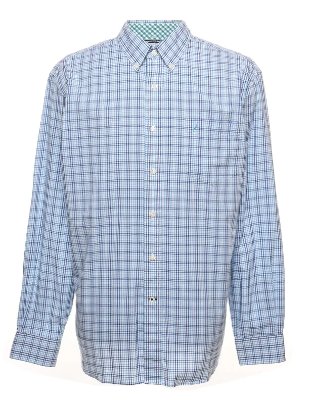 Casual Ease Nautica Checked Light Blue Shirt - XL