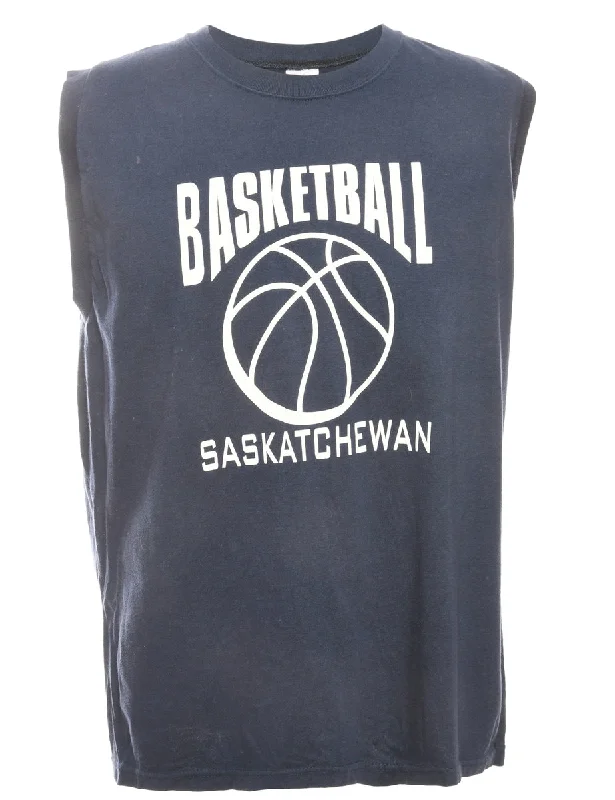 Stunning Fashion Navy Basketball Sports T-shirt - L
