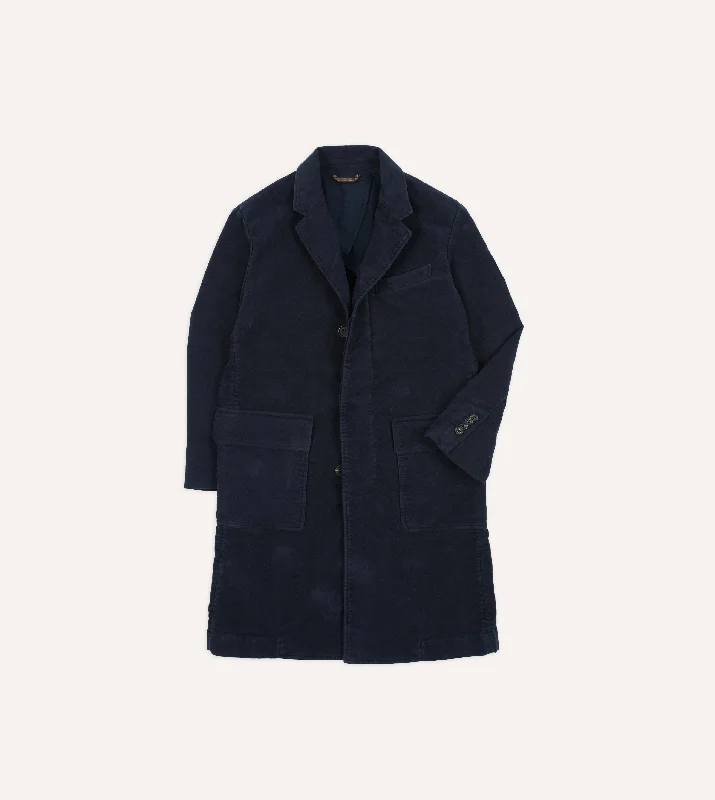 Navy Moleskin Overcoat