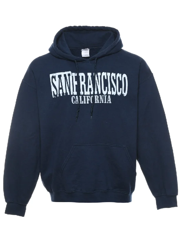 Exquisite Details Navy San Francisco California Hoodie - L