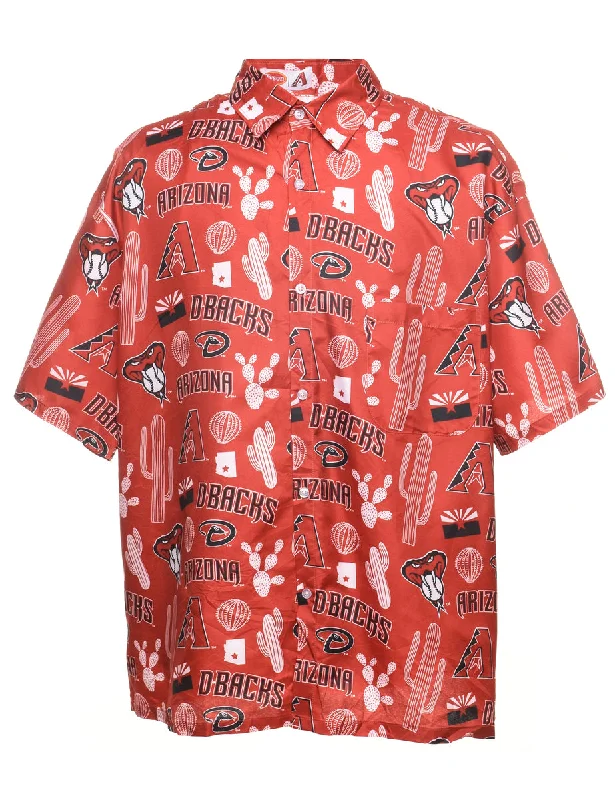 Cozy Essentials Novelty Print Red Short Sleeved Shirt - XL