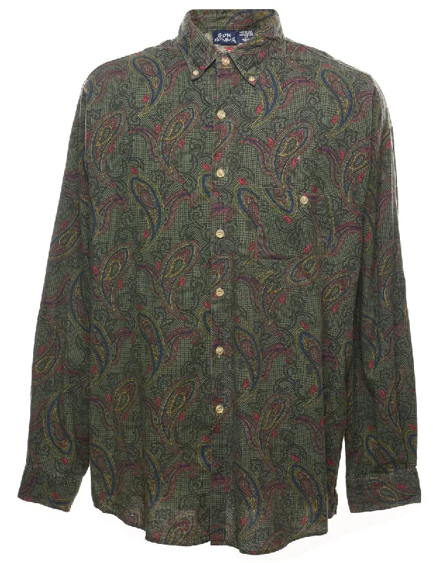 Modernism Paisley Print Multi-Colour 1990s Shirt - M