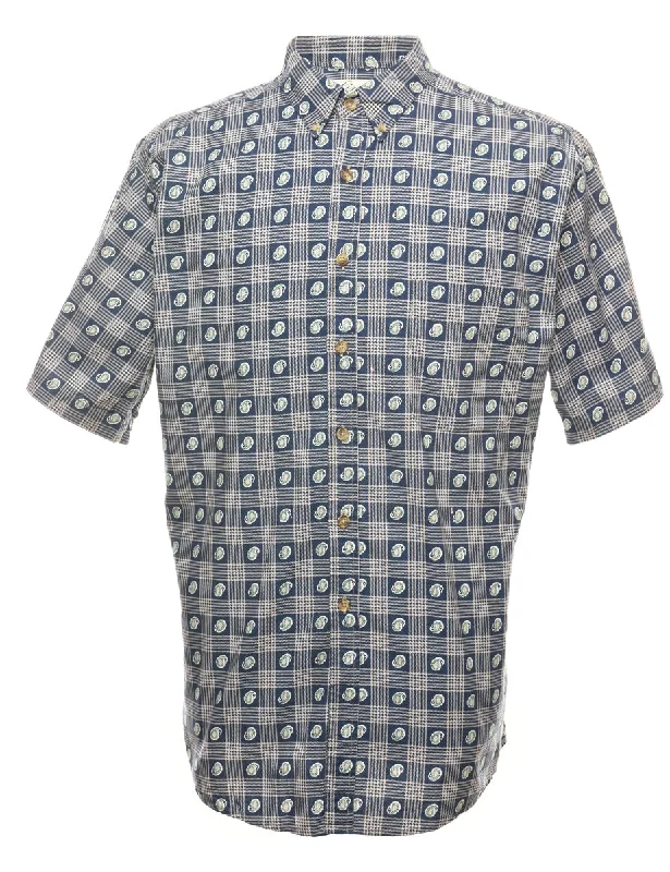 Casual Choice Paisley Print Short Sleeve 1990s Shirt - L