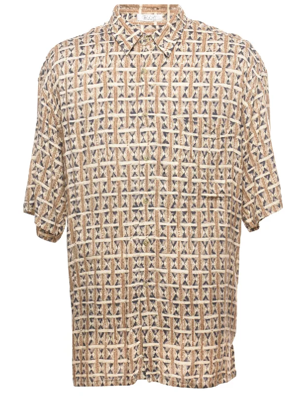 Elegant Dressing Patterned Short-Sleeve Shirt - XL