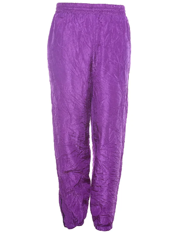 Youthful Style Purple 1980s Track Pants - W27 L30