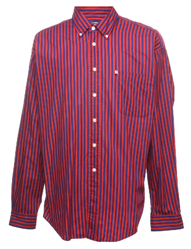 Classic Comfort Ralph Lauren Red & Blue Striped Shirt - XL