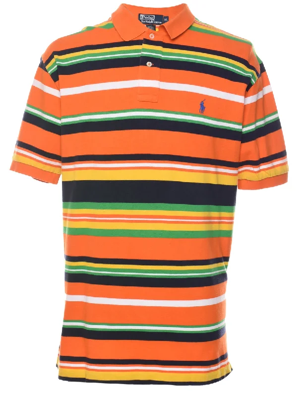 Stylish Wear Ralph Lauren Striped Multi-Colour Polo Shirt - XL