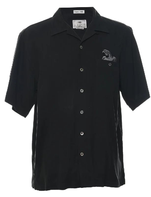 Noble And Elegant Silk Embroidered Hawaiian Shirt - M