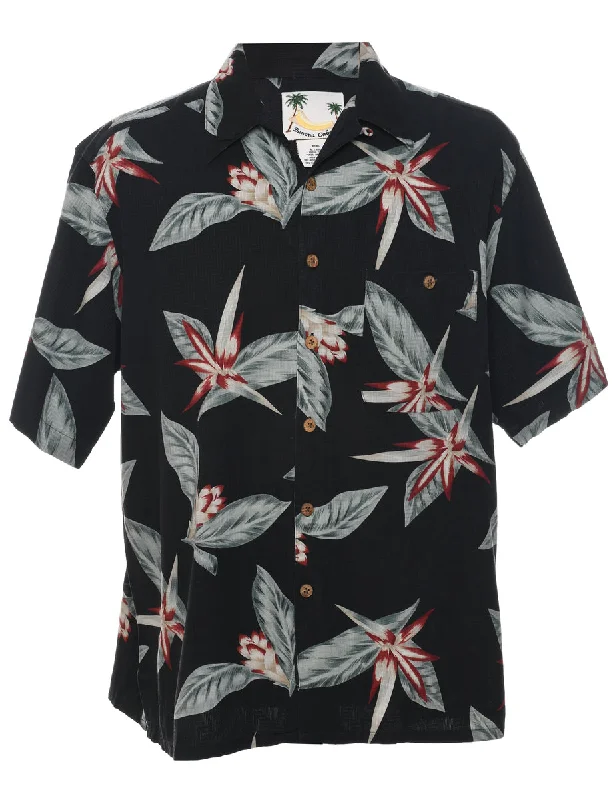 Bright Colors Silk Floral Hawaiian Shirt - L