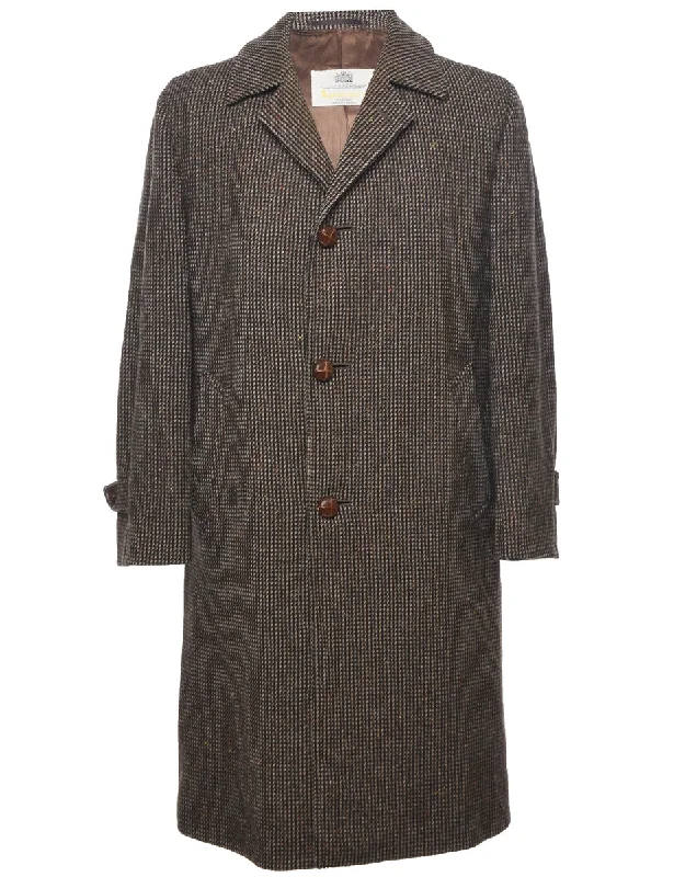 Single Breasted Wool Coat - L