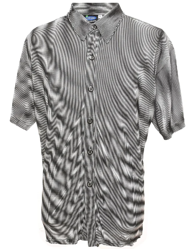 Trendy Comfort Wear Striped Monochrome Y2K Shirt - XL