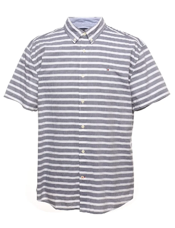 Stylish Casuals Tommy Hilfiger Grey Striped Shirt - XL