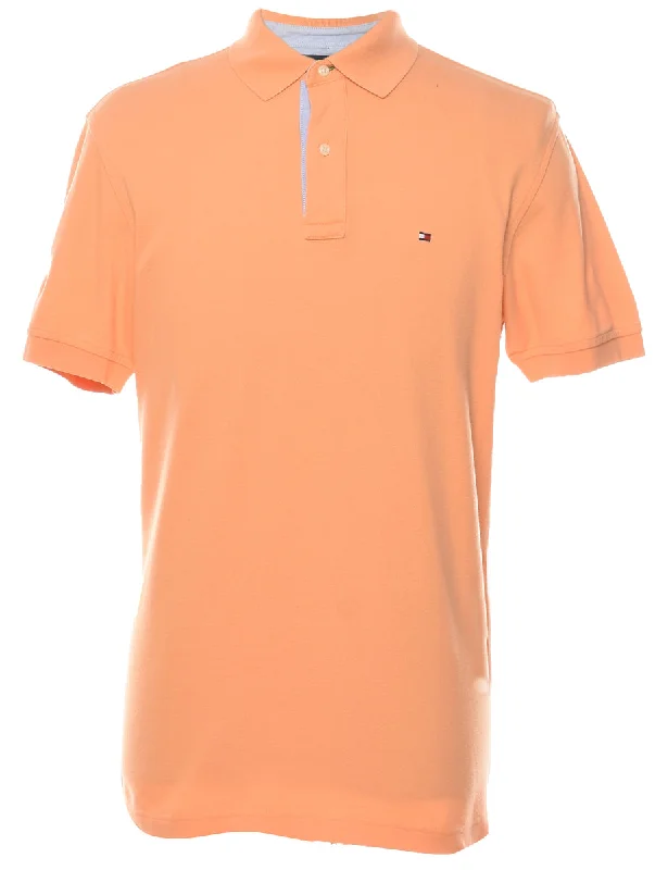 Layered Comfort Tommy Hilfiger Pastel Orange Polo Shirt - M
