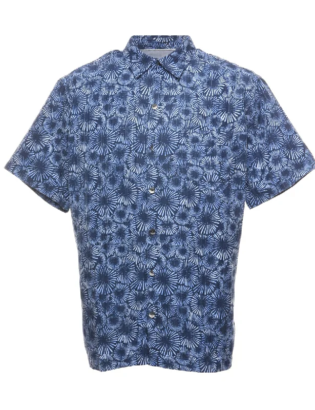 Trendy Looks Van Heusen Blue Floral Shirt - XL