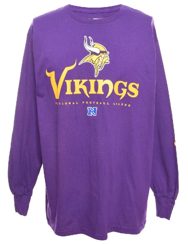 Casual And Comfortable Vikings Football Sports T-shirt - L