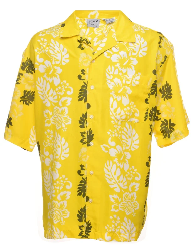 Fashion Comfort Yellow Hawaiian Shirt - L