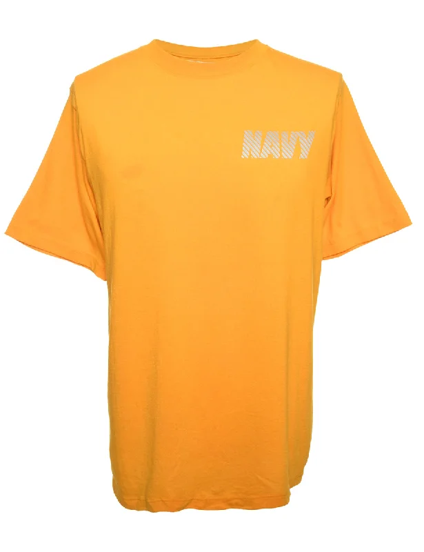 Street Charm Yellow Printed T-shirt - M