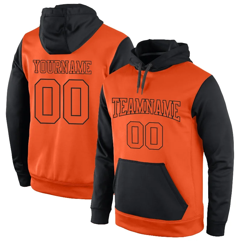 Fashionable And Versatile Custom Stitched Orange Orange-Black Sports Pullover Sweatshirt Hoodie Fashionable And Versatile Custom Stitched Orange Orange-Black Sports Pullover Sweatshirt Hoodie
