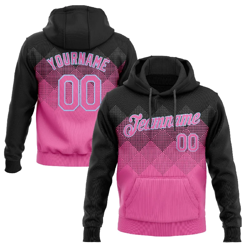 Casual And Casual Custom Stitched Pink Pink Black-Light Blue 3D Pattern Design Sports Pullover Sweatshirt Hoodie Casual And Casual Custom Stitched Pink Pink Black-Light Blue 3D Pattern Design Sports Pullover Sweatshirt Hoodie