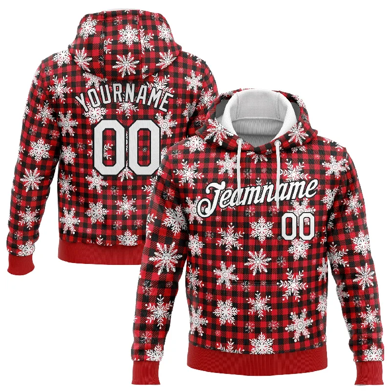 Relaxed Clothing Custom Stitched Red White-Black 3D Christmas Plaid And Snow Sports Pullover Sweatshirt Hoodie Relaxed Clothing Custom Stitched Red White-Black 3D Christmas Plaid And Snow Sports Pullover Sweatshirt Hoodie