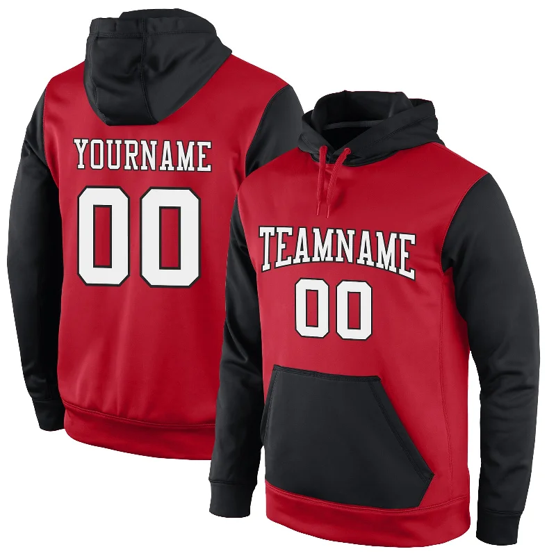 Dressing Tips Custom Stitched Red White-Black Sports Pullover Sweatshirt Hoodie