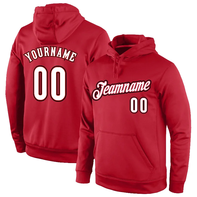 Sweet Style Custom Stitched Red White-Black Sports Pullover Sweatshirt Hoodie