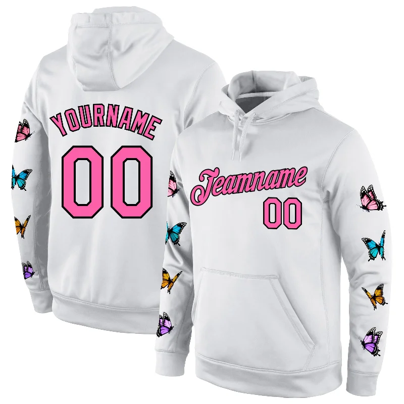 Leisure Sports Custom Stitched White Pink-Black 3D Pattern Design Pastel Butterfly Sports Pullover Sweatshirt Hoodie Leisure Sports Custom Stitched White Pink-Black 3D Pattern Design Pastel Butterfly Sports Pullover Sweatshirt Hoodie