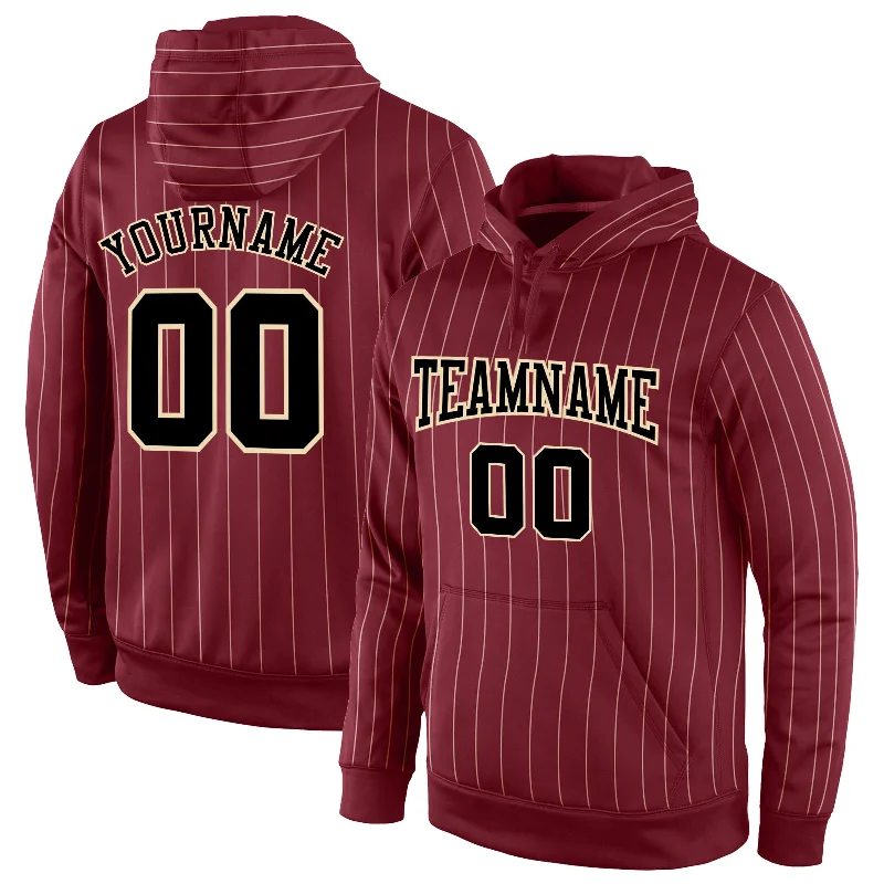 Comfortable Fashion Custom Stitched Burgundy Cream Pinstripe Black-Cream Sports Pullover Sweatshirt Hoodie Comfortable Fashion Custom Stitched Burgundy Cream Pinstripe Black-Cream Sports Pullover Sweatshirt Hoodie
