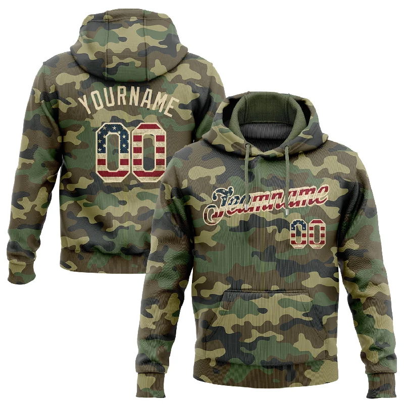 Elegant Tailoring Custom Stitched Camo Vintage USA Flag-Cream Sports Pullover Sweatshirt Salute To Service Hoodie Elegant Tailoring Custom Stitched Camo Vintage USA Flag-Cream Sports Pullover Sweatshirt Salute To Service Hoodie