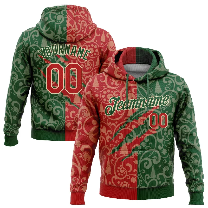 Breezy Outfits Custom Stitched Green Red-Cream 3D Christmas Sports Pullover Sweatshirt Hoodie Breezy Outfits Custom Stitched Green Red-Cream 3D Christmas Sports Pullover Sweatshirt Hoodie