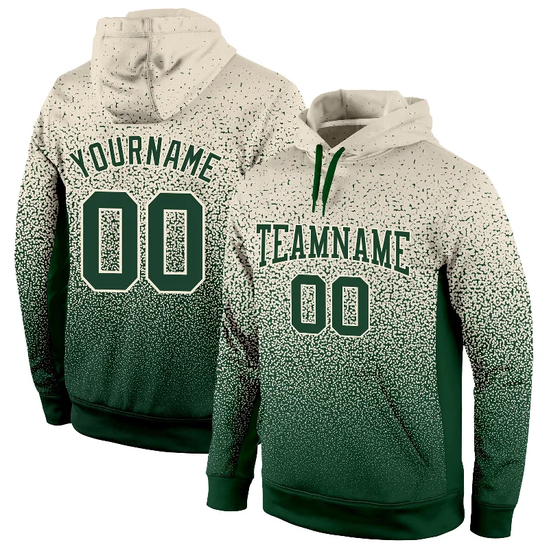 Timeless Style Custom Stitched Cream Green Fade Fashion Sports Pullover Sweatshirt Hoodie