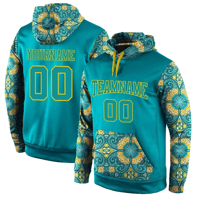 Classic Items Custom Stitched Aqua Aqua-Gold 3D Pattern Design Sports Pullover Sweatshirt Hoodie Classic Items Custom Stitched Aqua Aqua-Gold 3D Pattern Design Sports Pullover Sweatshirt Hoodie