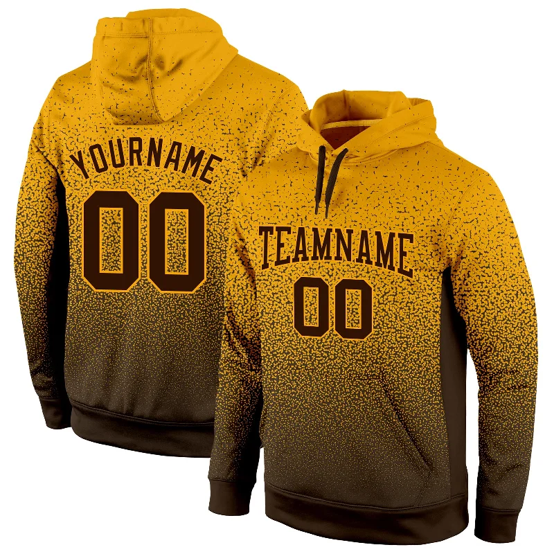 Comfortable Sweaters Custom Stitched Gold Brown Fade Fashion Sports Pullover Sweatshirt Hoodie